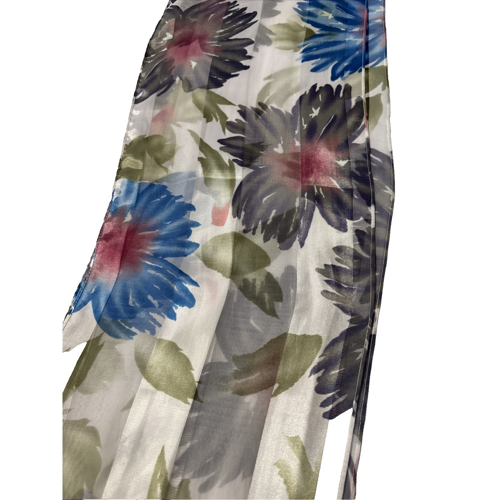 Women's Chiffon Floral Sheer Scarf 10X60" Spring Bloomcore Easter BOHO Wedding